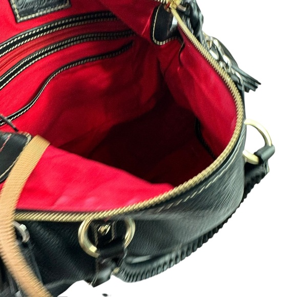 Genuine Dooney & Bourke Women's Black Leather Sorrento Satchel Bag Shoulder - Picture 12 of 13